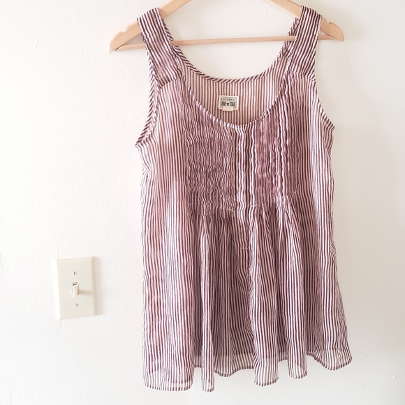 Converse One Star Striped Sheer Lightweight Top - Picture 1 of 5